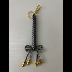 Elegant Gray and Gold Keychain Accessory